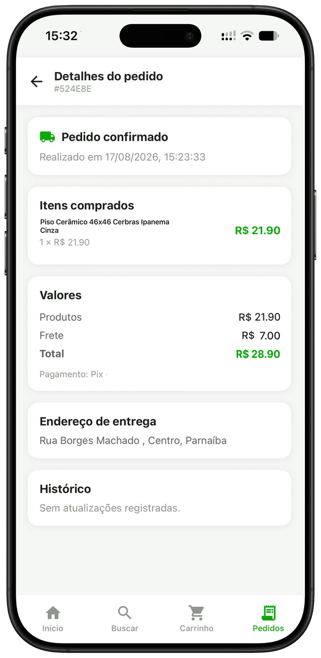 Carrinho de compras do Caboclo Express
