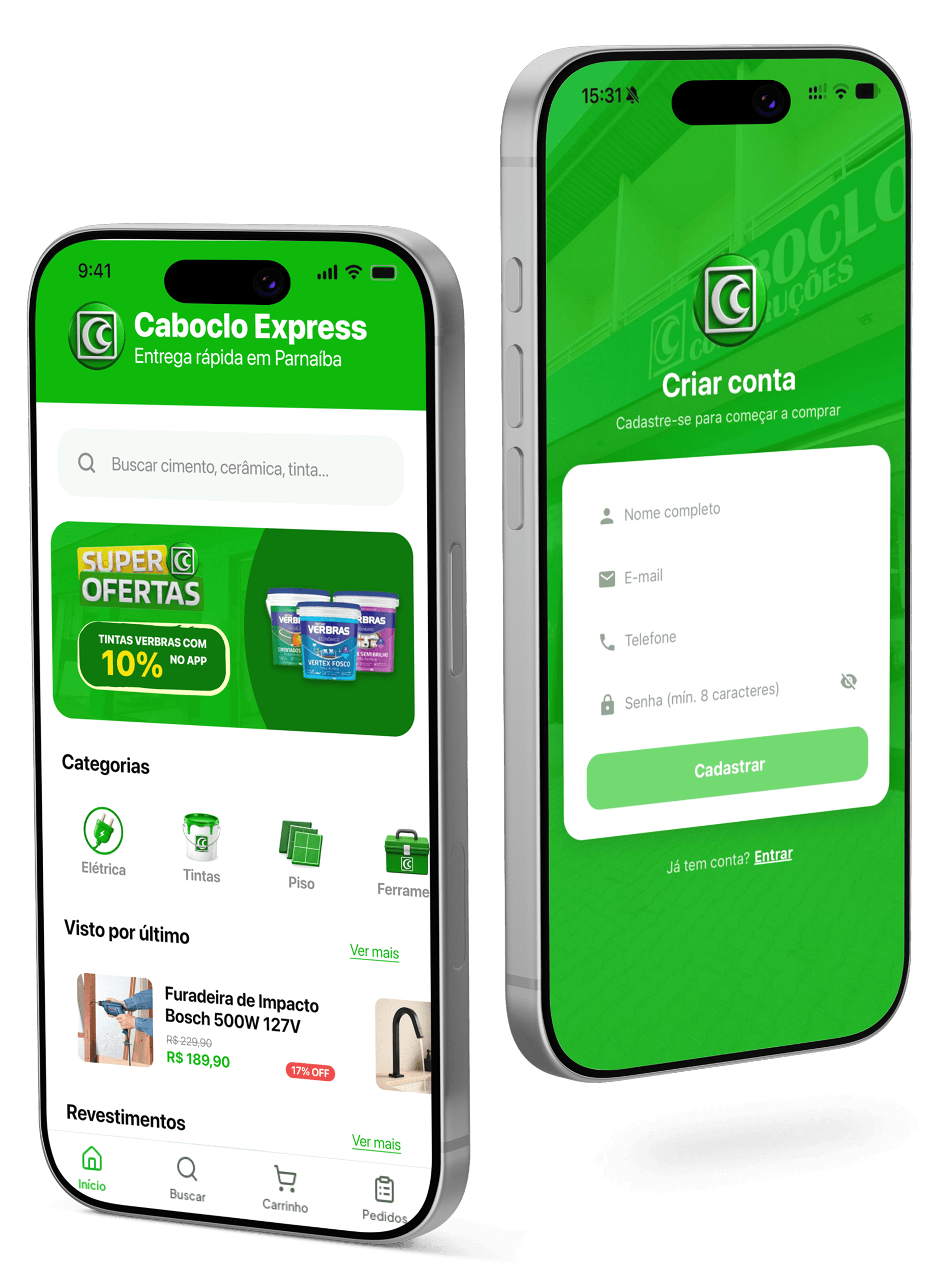 Aplicativo Caboclo Express no celular